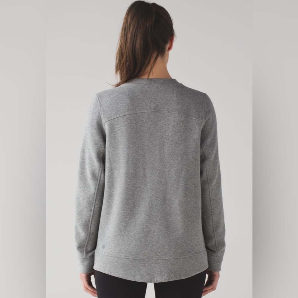 Lululemon Fleece Be True Crew Heathered Medium Grey - Picture 3 of 9